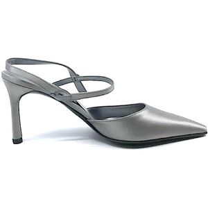 ANNE KLEIN 100% Italian Leather Grey Slingbacks-Size 9.5(SEE ACTUAL PHOTO!)